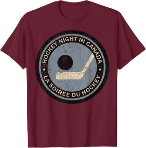 Vintage Hockey Night in Canada Hockey Player Classic Team T-Shirt - T-Shirt | Maroon
