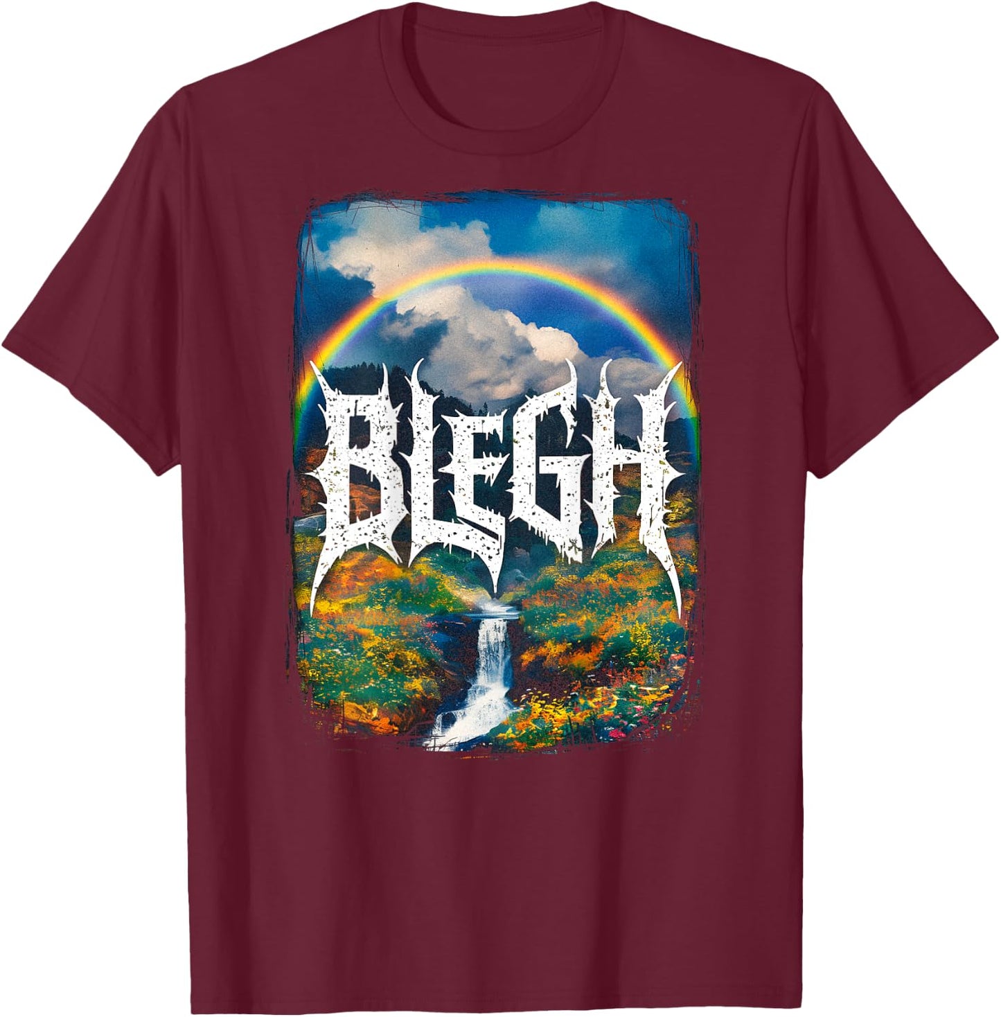 Deathcore (Backprint) Metalcore Cute Blegh T-Shirt - T-Shirt | Maroon