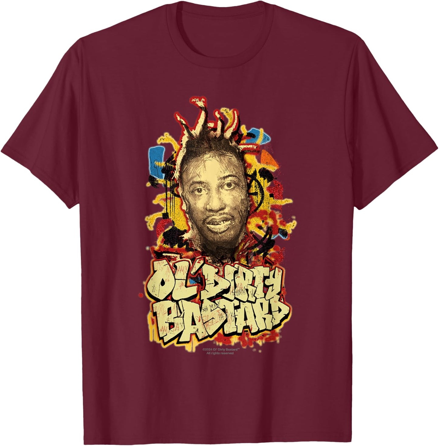 ODB Ol Dirty Ba--ard Splash Graffiti Hip Hop Rap Retro 90s T-Shirt - T-Shirt | Maroon
