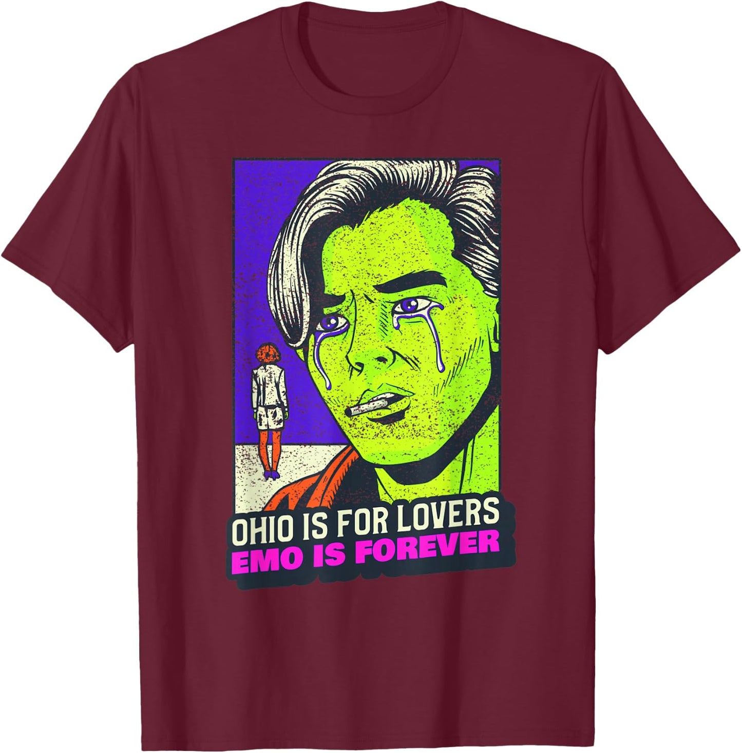 Cool Emo Rock Music Poster Art 2000's Band Concert T-Shirt - T-Shirt | Maroon