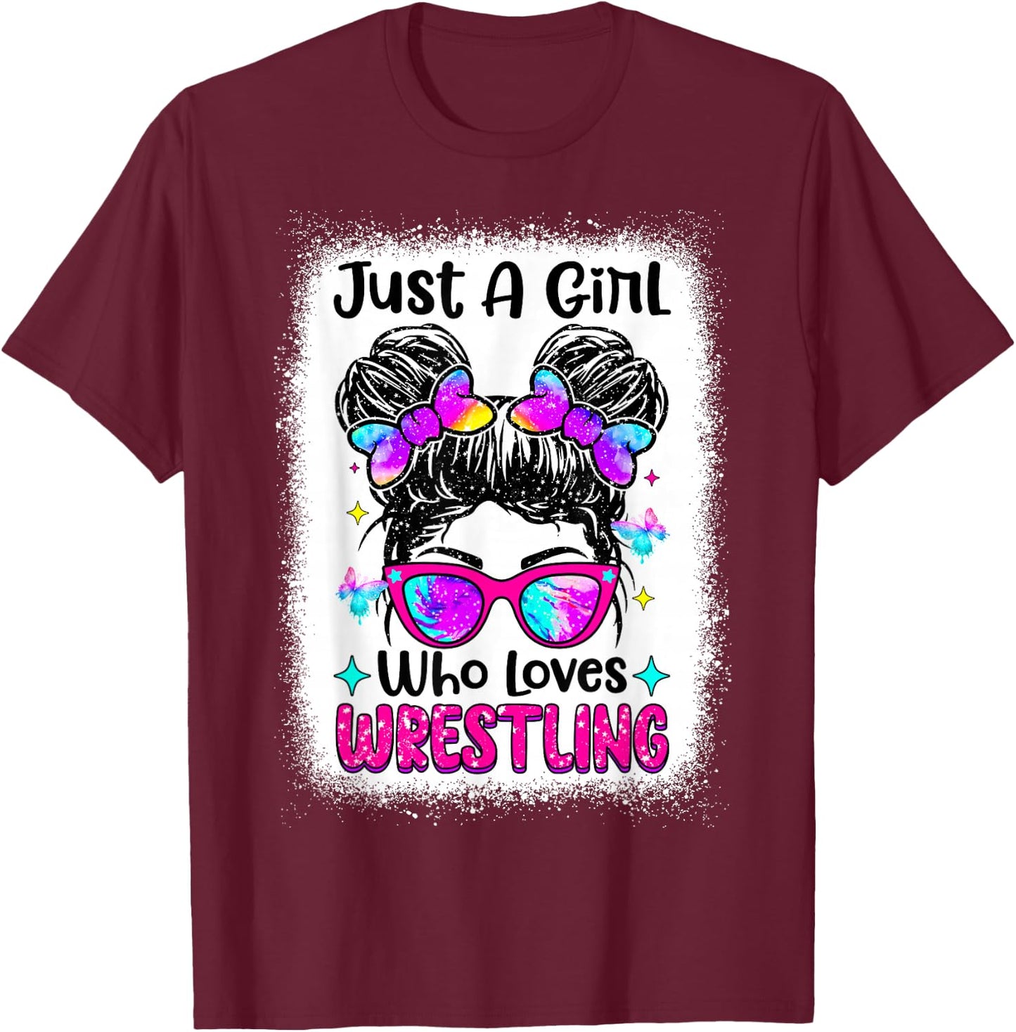 Just A Girl Who Loves Wrestling - Wrestler Girl & Women T-Shirt - T-Shirt | Maroon