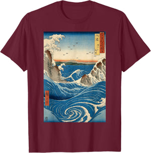 Navaro Rapids Wall Japanese Art Small T-Shirt - T-Shirt | Maroon