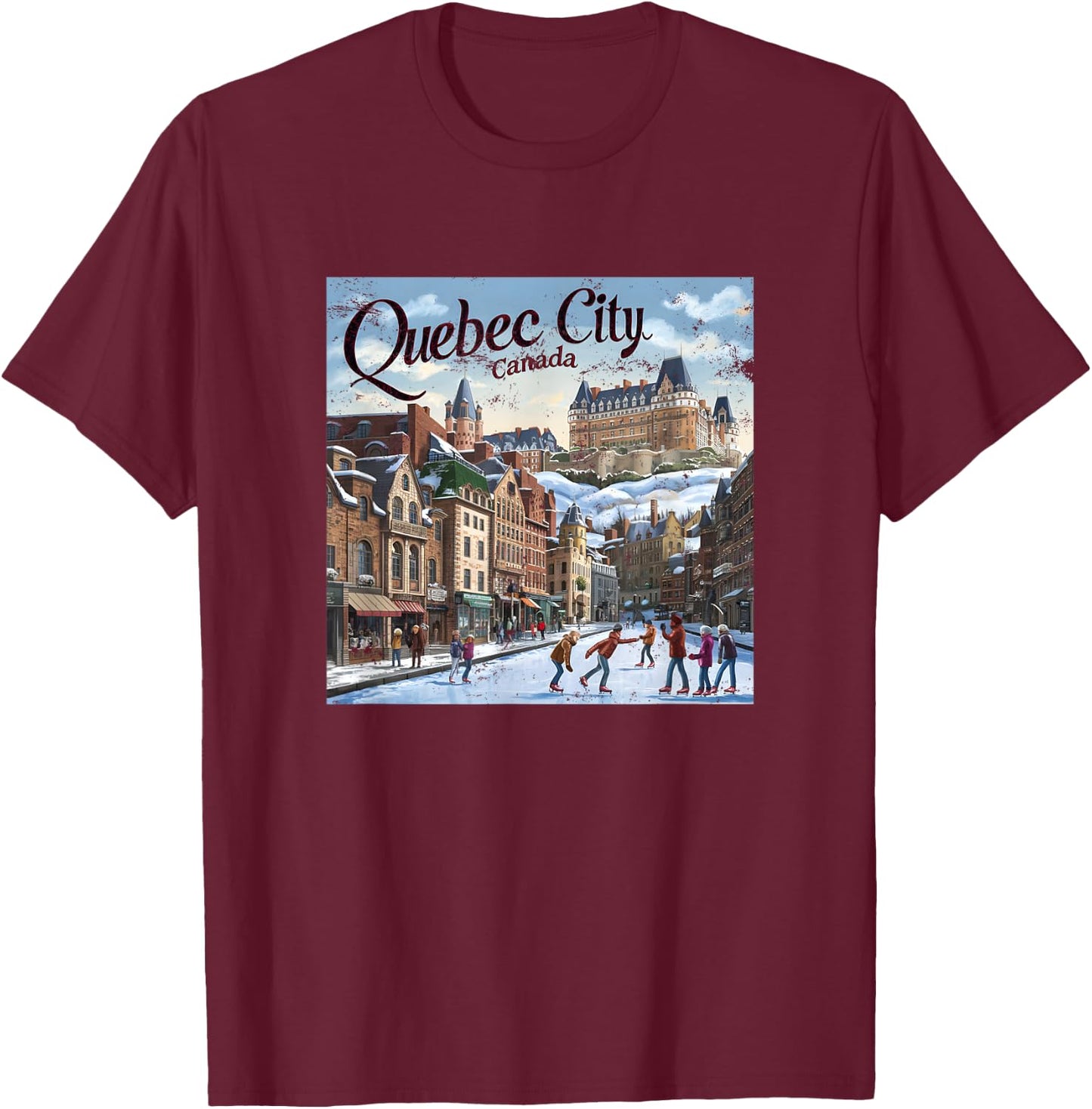 Quebec City Canada T-Shirt - T-Shirt | Maroon