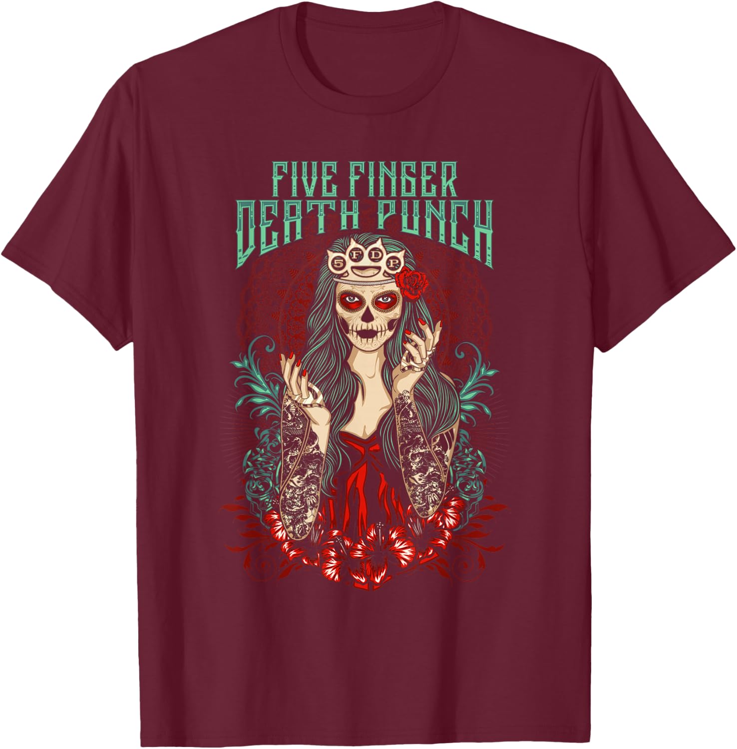 5FDP - Lady Muerte T-Shirt - T-Shirt | Maroon