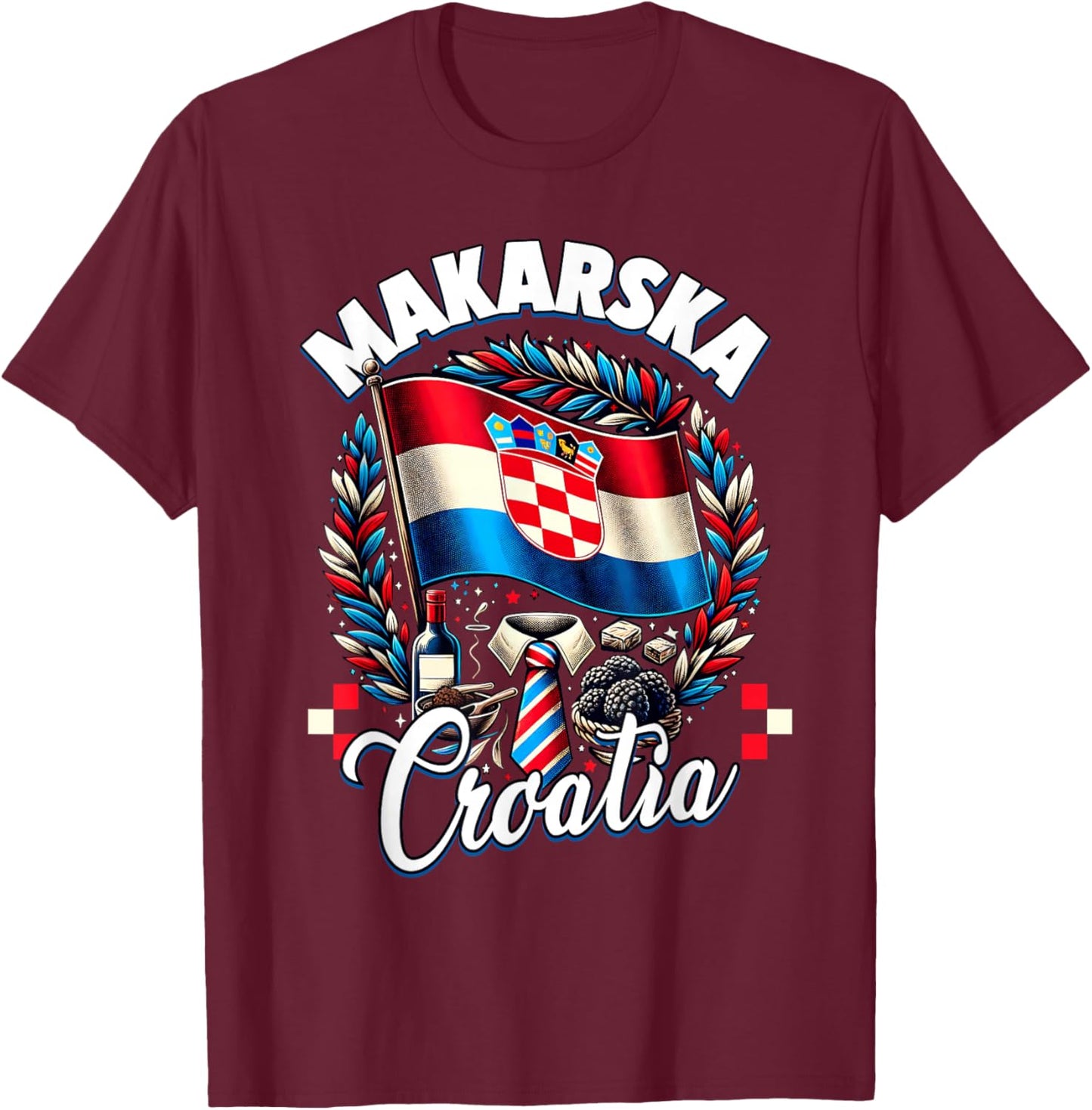 Makarska Souvenir Croatia Travel Vacation T-Shirt - T-Shirt | Maroon