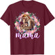 Flowers Mom & Cute Baby Monkey - Animal Mama Mother's Day T-Shirt - T-Shirt | Maroon