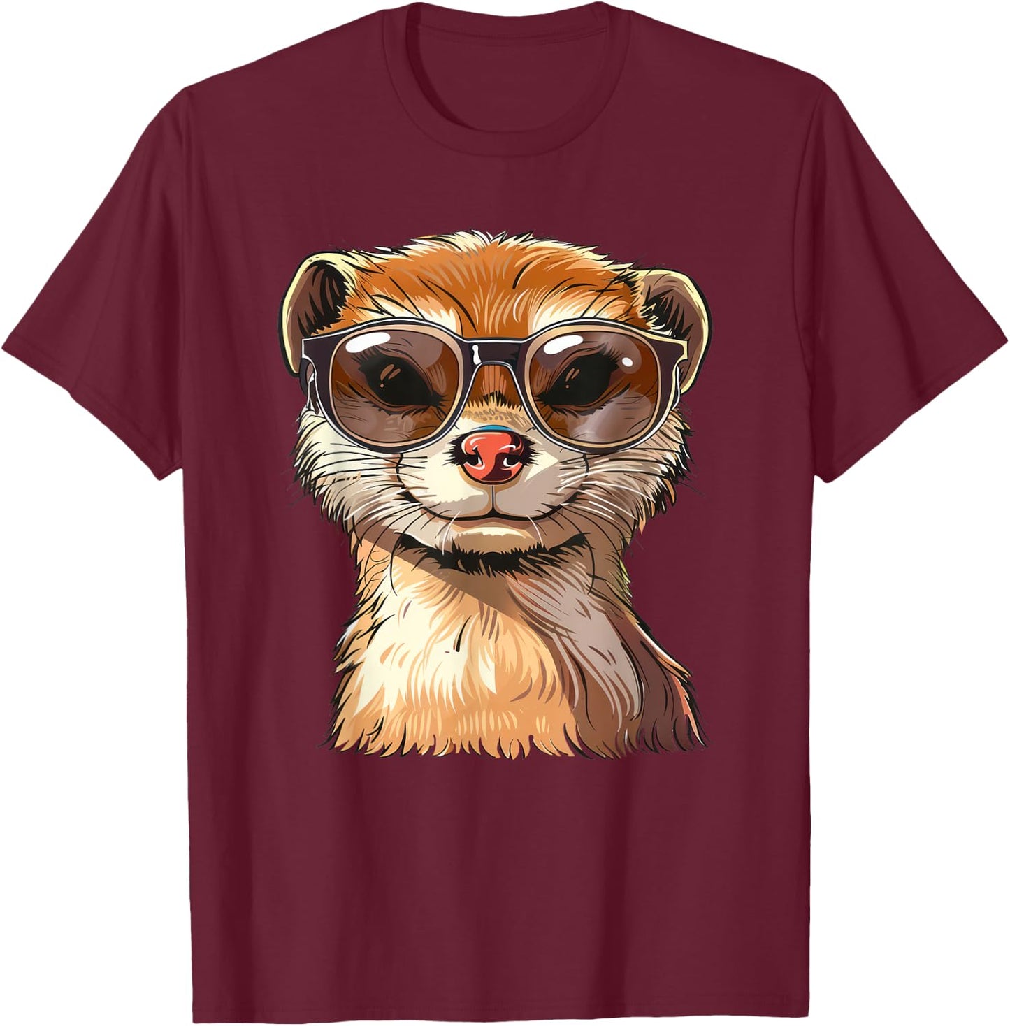 Mongoose Sunglasses T-Shirt - T-Shirt | Maroon