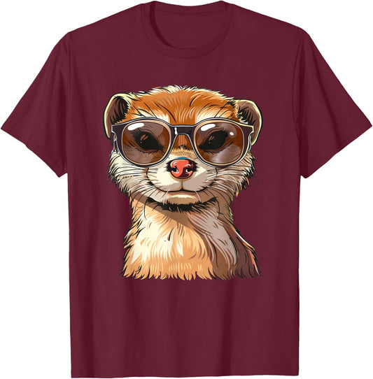 Mongoose Sunglasses T-Shirt - T-Shirt | Maroon