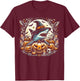 Shark Witch Halloween - Spooky Pumpkin Art T-Shirt - T-Shirt | Maroon
