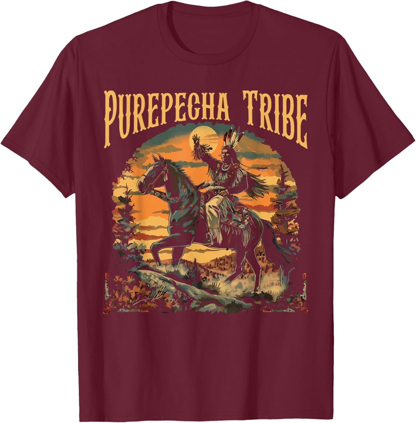 Indigenous People Mexico Native American Purepecha Tribe T-Shirt - T-Shirt | Maroon