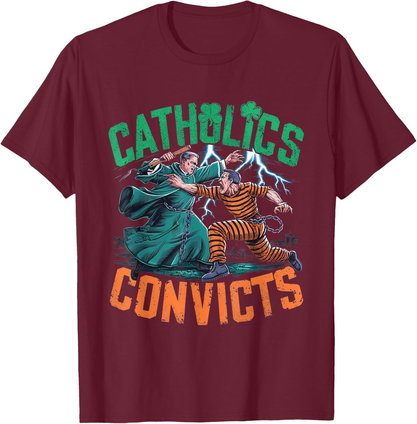 Classic Catholics vs Convicts 1988 T-Shirt - T-Shirt | Maroon