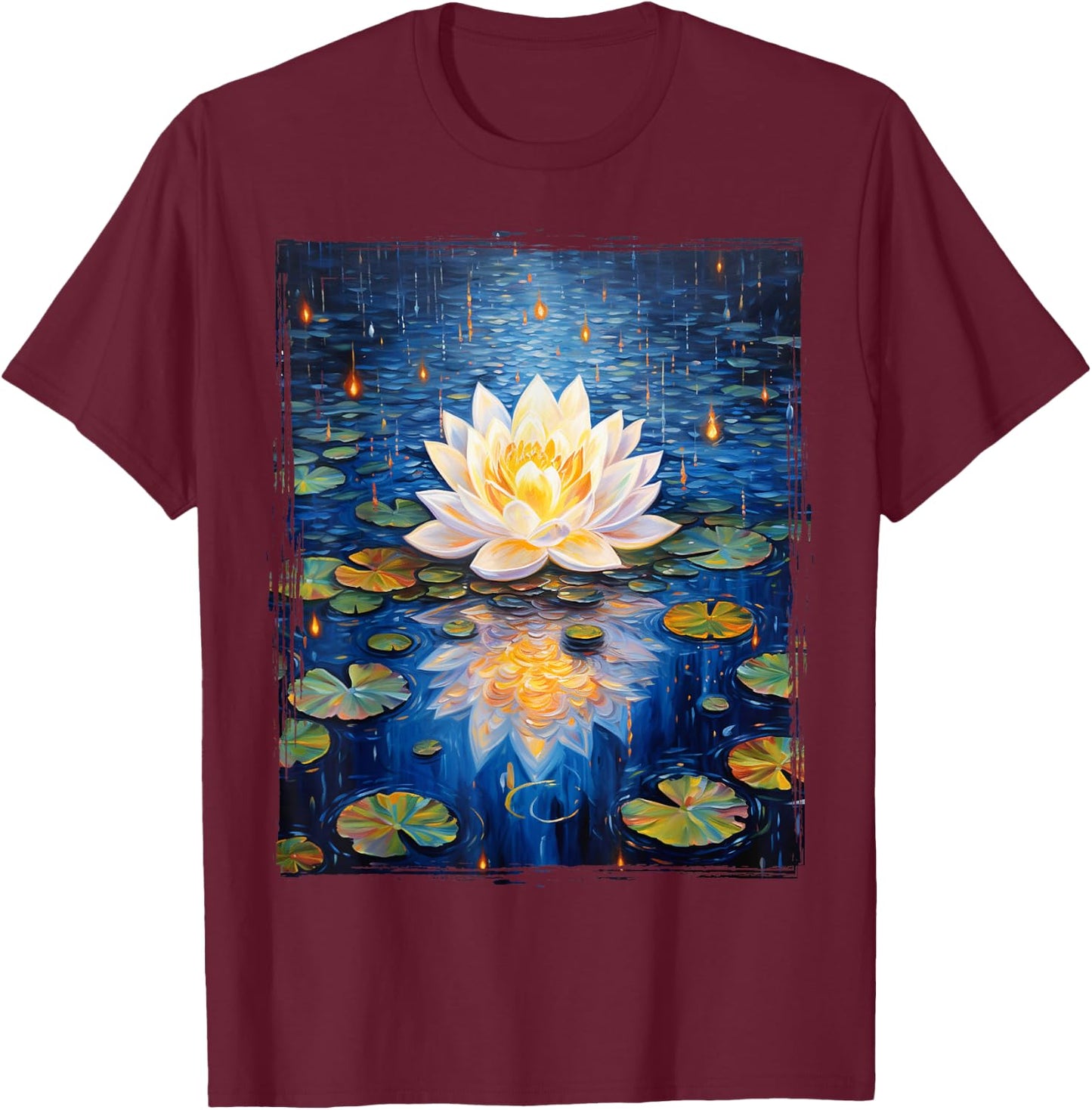 Vintage Lotus , Buddhist & Women T-Shirt - T-Shirt | Maroon
