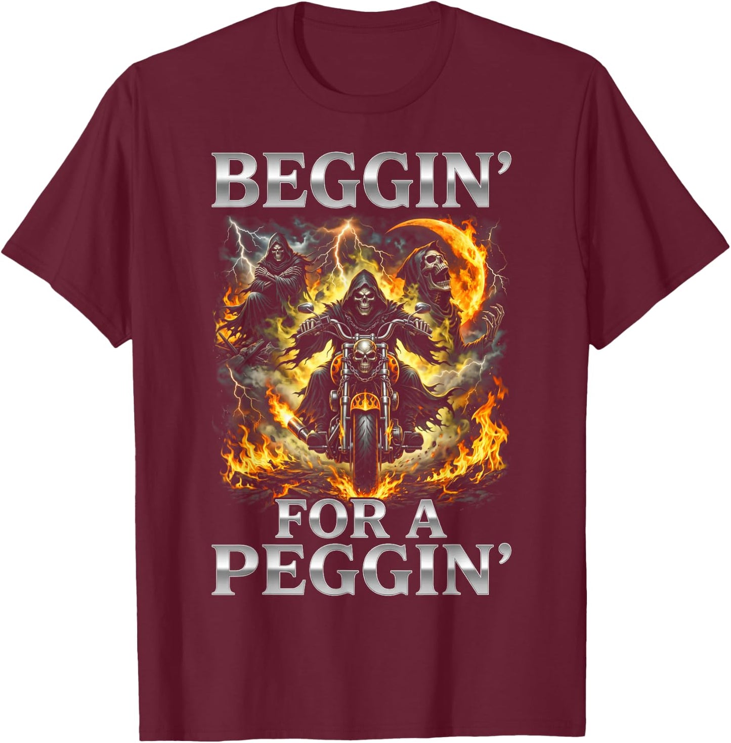 White Trash Party Attire Men Funny Beggin for A Peggin T-Shirt - T-Shirt | Maroon