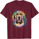 Men Woman Colorful Watercolor Bloodhound T-Shirt - T-Shirt | Maroon