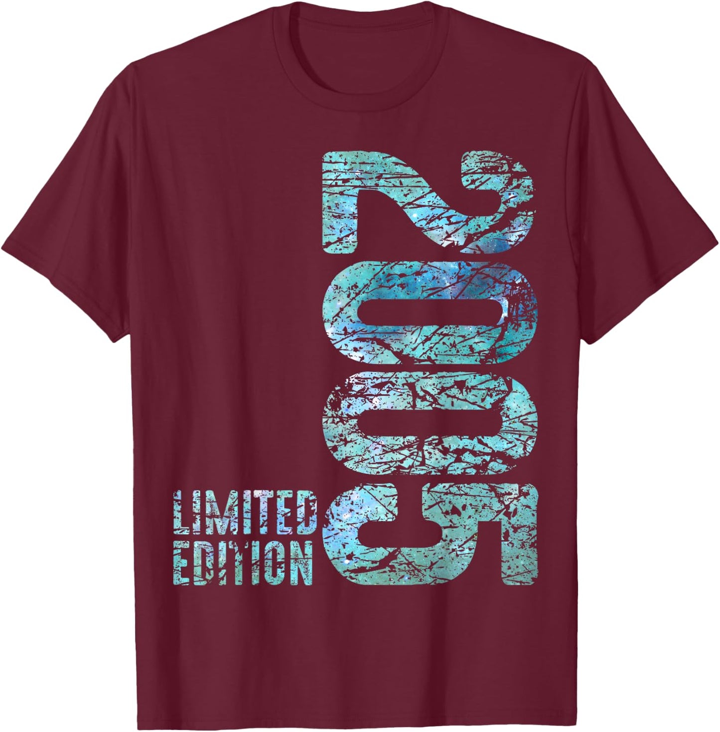 21st Birthday Man Woman 21 Years 2005 Decorative Gift Funny T-Shirt - T-Shirt | Maroon