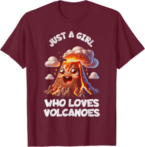 Funny Cute Volcano For Girls Sister Daughter Kids Who Love T-Shirt - T-Shirt | Maroon