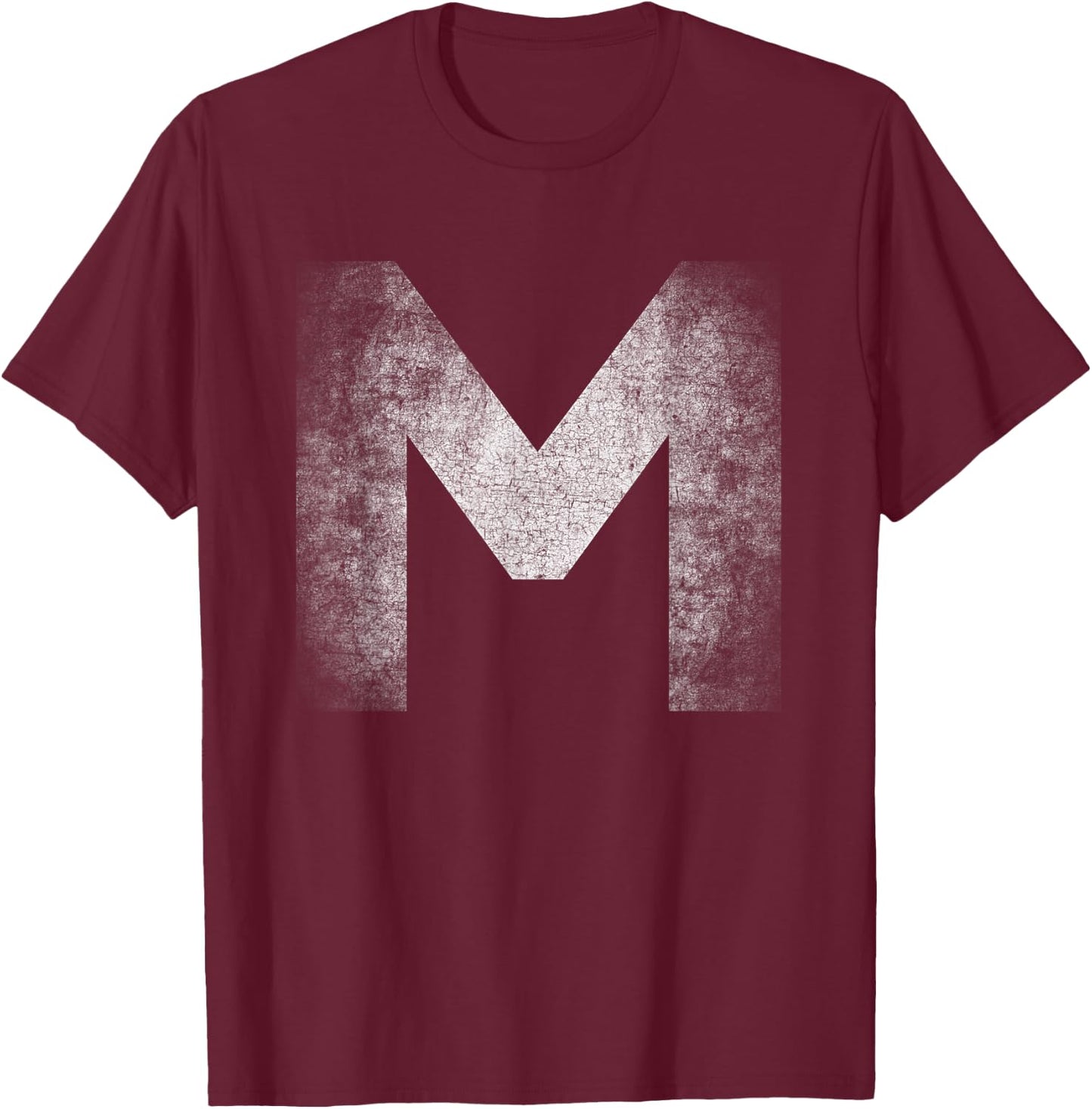 Letter M Capital Alphabet Monogram - M Initial Name Letter M T-Shirt - T-Shirt | Maroon