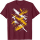 Yellow And Black Dynamic Art T-Shirt - T-Shirt | Maroon