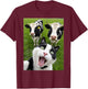 Funny Black And White Cat Cow Selfie T-Shirt - T-Shirt | Maroon