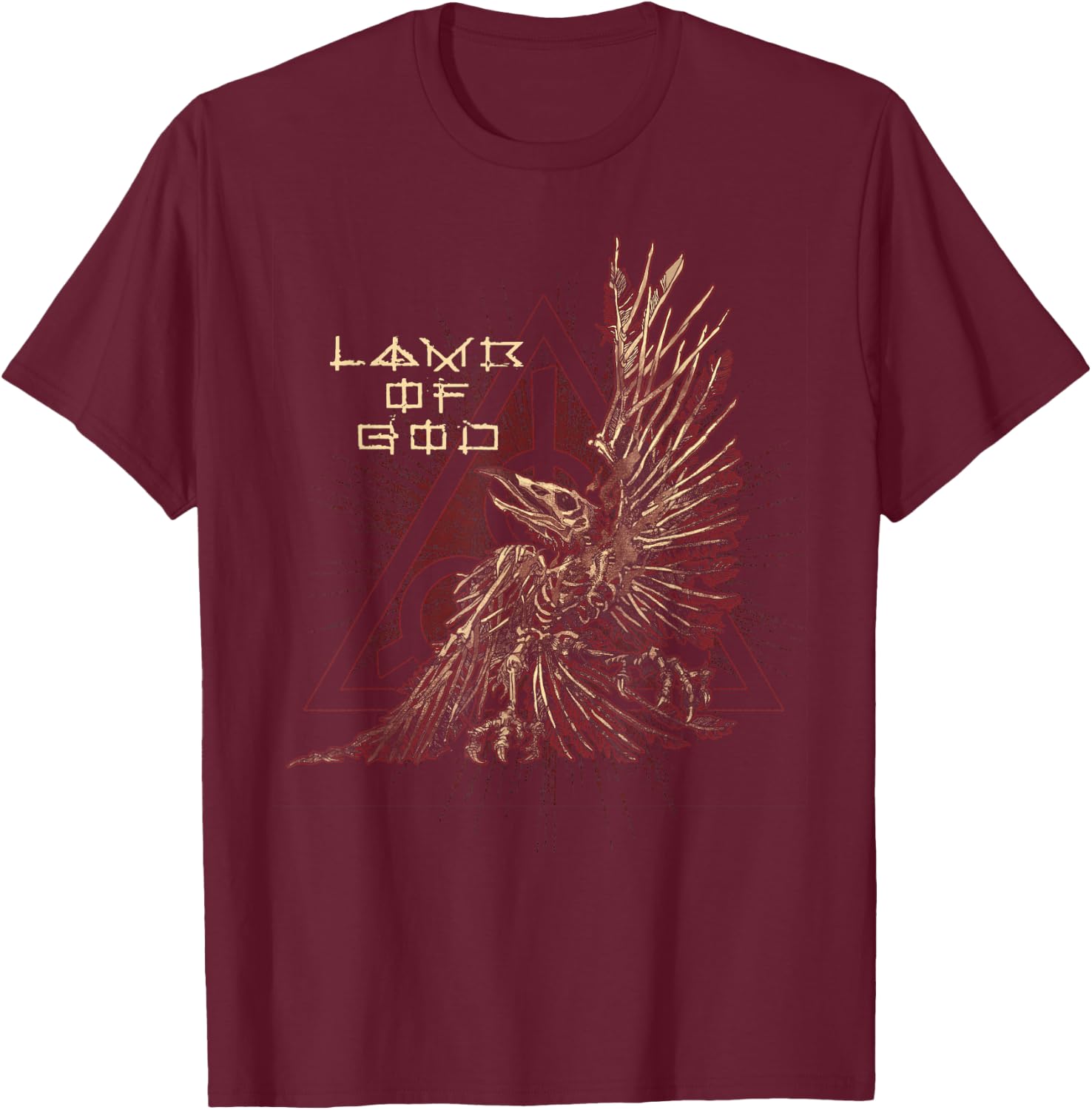 Lamb of God Duo Chrome Bird T-Shirt - T-Shirt | Maroon
