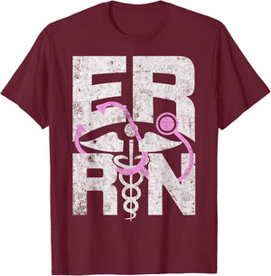 ER Registered Nurse - Funny Emergency Room RN Nurse Gifts T-Shirt - T-Shirt | Maroon