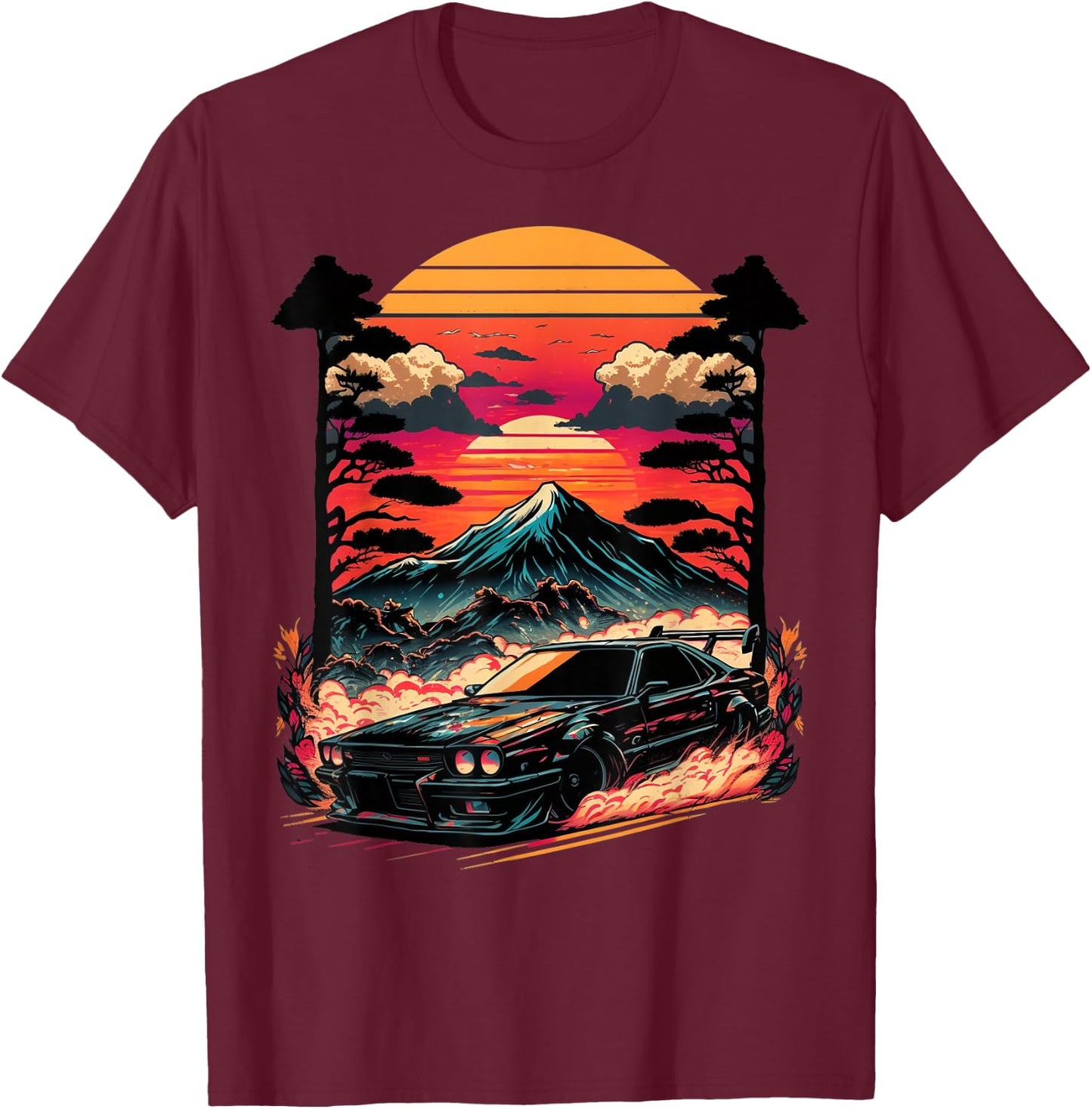 Japanese Car Racing Drifting Lover Racing Cars JDM Legend T-Shirt - T-Shirt | Maroon