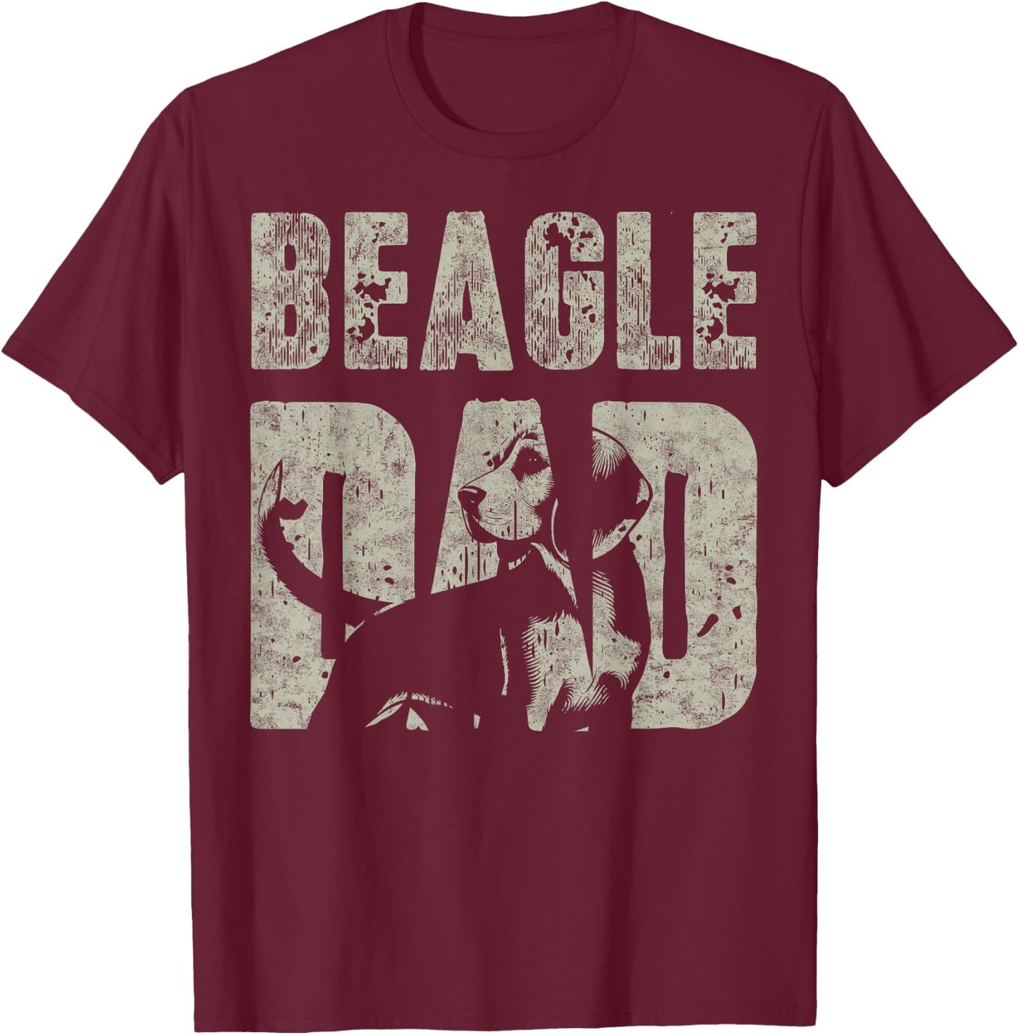 Beagle Dad Vintage Father's Day Grandpa Dog Lover Dog Dad Women T-Shirt - T-Shirt | Maroon
