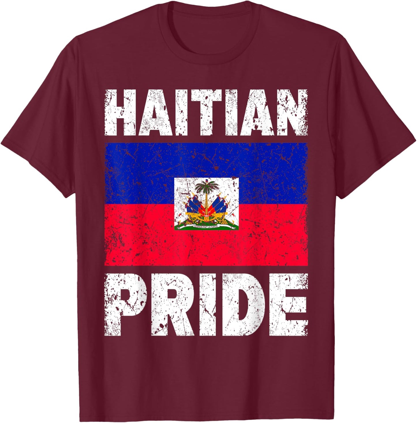 Haiti Flag Haitian Pride T-Shirt - T-Shirt | Maroon