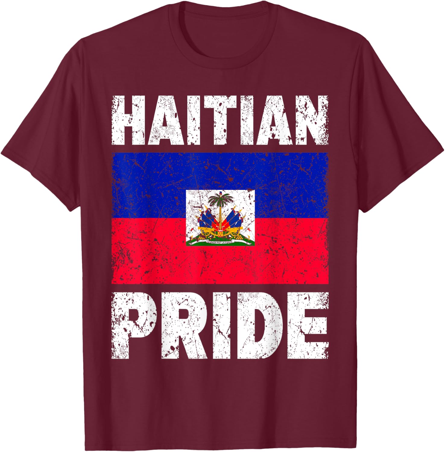 Haiti Flag Haitian Pride T-Shirt - T-Shirt | Maroon