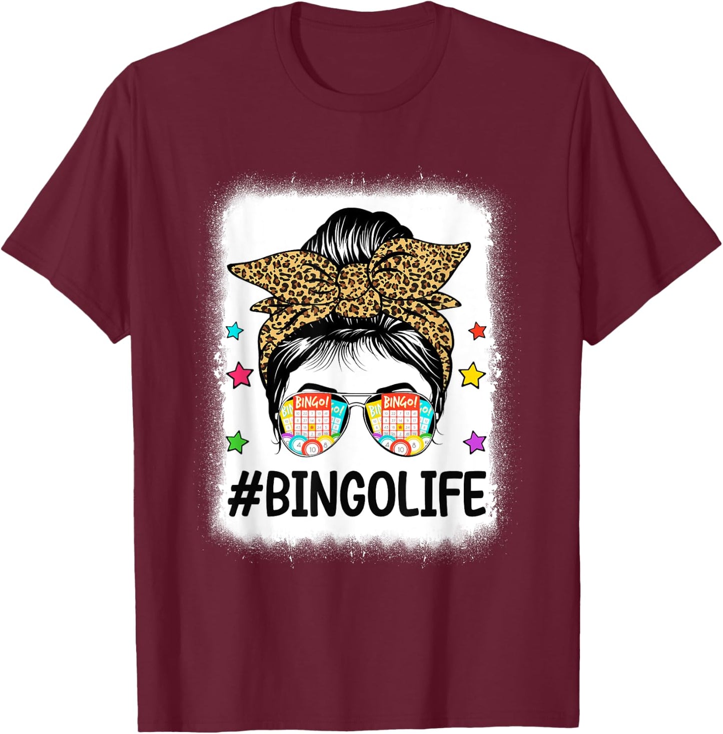 Funny Bingo Life Bingo Messy Buns Gambling Bingo T-Shirt - T-Shirt | Maroon