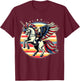 Bald Eagle Riding Unicorn 4th Of July American Flag Women Kids Men T-Shirt - T-Shirt | Maroon