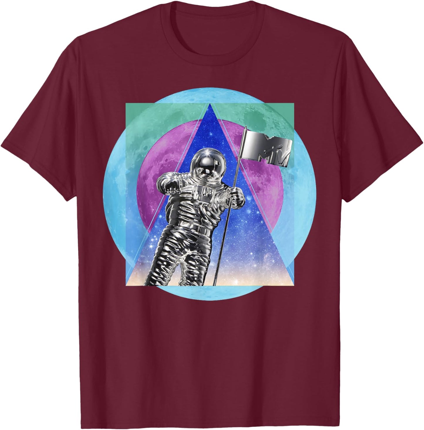 MTV VMA Award Abstract Moon Poster T-Shirt - T-Shirt | Maroon
