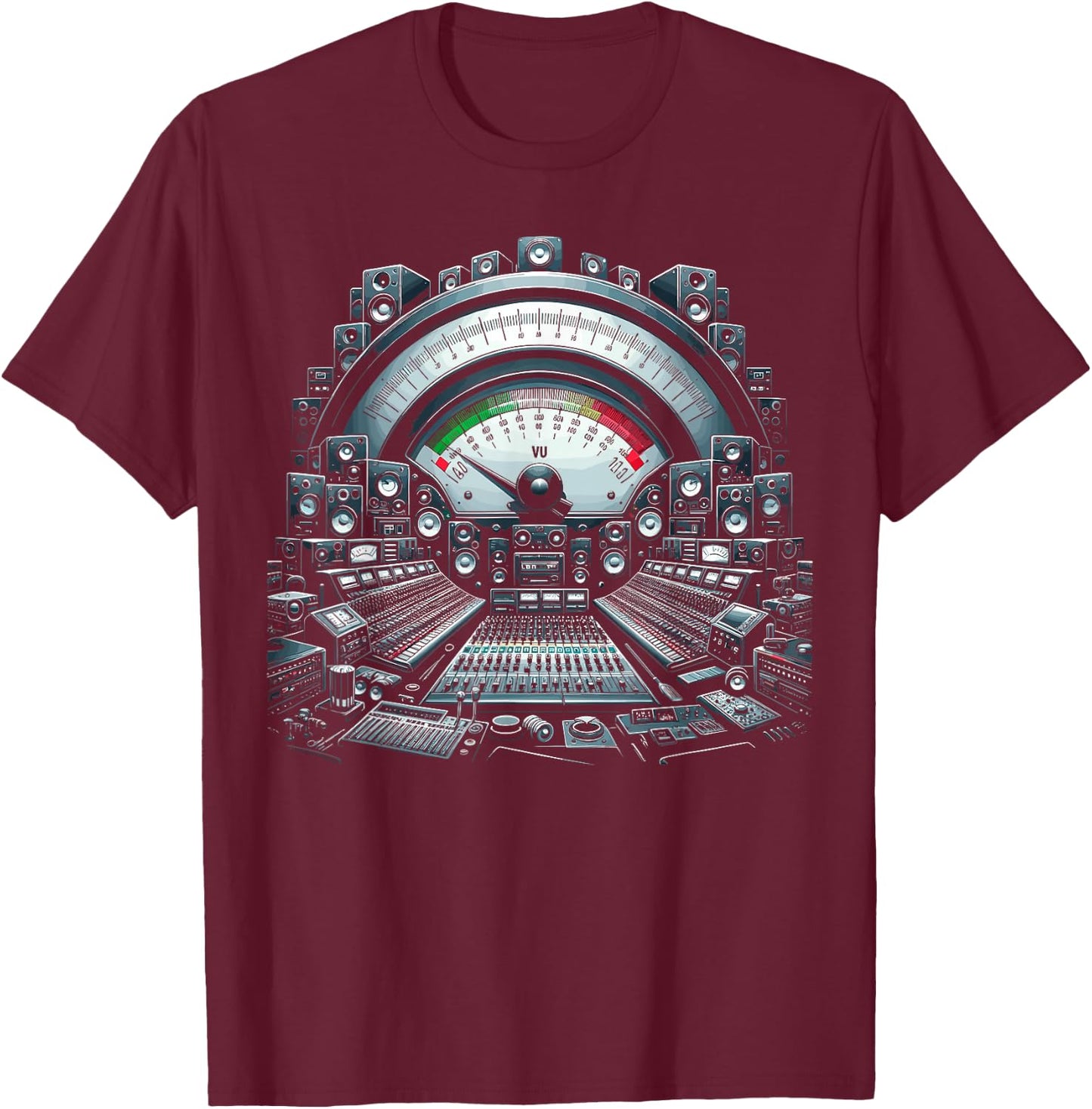VU Meter Audiopile Analog Music Sound Engineer T-Shirt - T-Shirt | Maroon