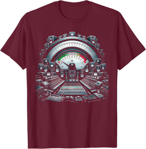 VU Meter Audiopile Analog Music Sound Engineer T-Shirt - T-Shirt | Maroon
