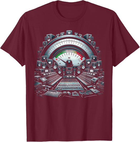 VU Meter Audiopile Analog Music Sound Engineer T-Shirt - T-Shirt | Maroon