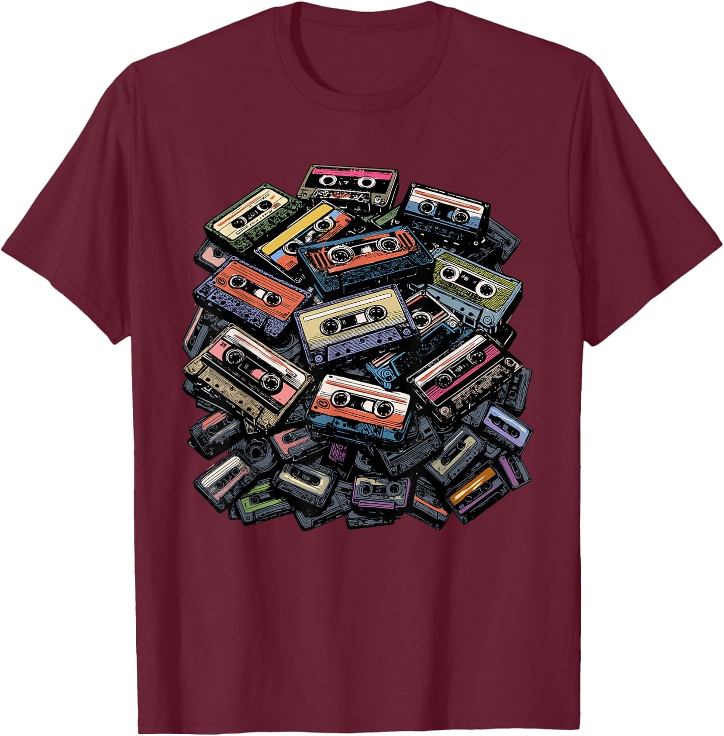Mixtapes Shirt Vintage Cassette Tapes 1980s Radio Music T-Shirt - T-Shirt | Maroon