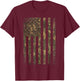 Camouflage American Flag Print Camo Military Tactical Gifts Small T-Shirt - T-Shirt | Maroon