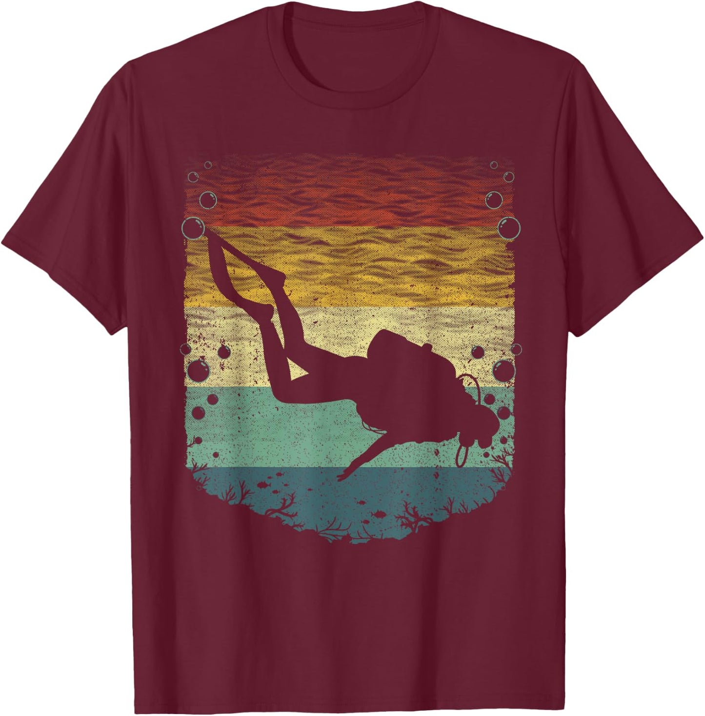 Cool Scuba Diving Art Women Kids Scuba Dive Diver T-Shirt - T-Shirt | Maroon