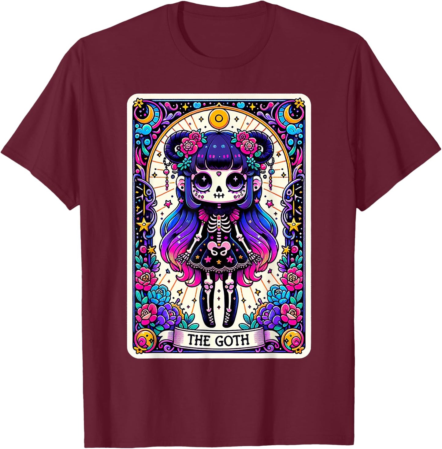 The Goth Tarot Card T-Shirt - T-Shirt | Maroon