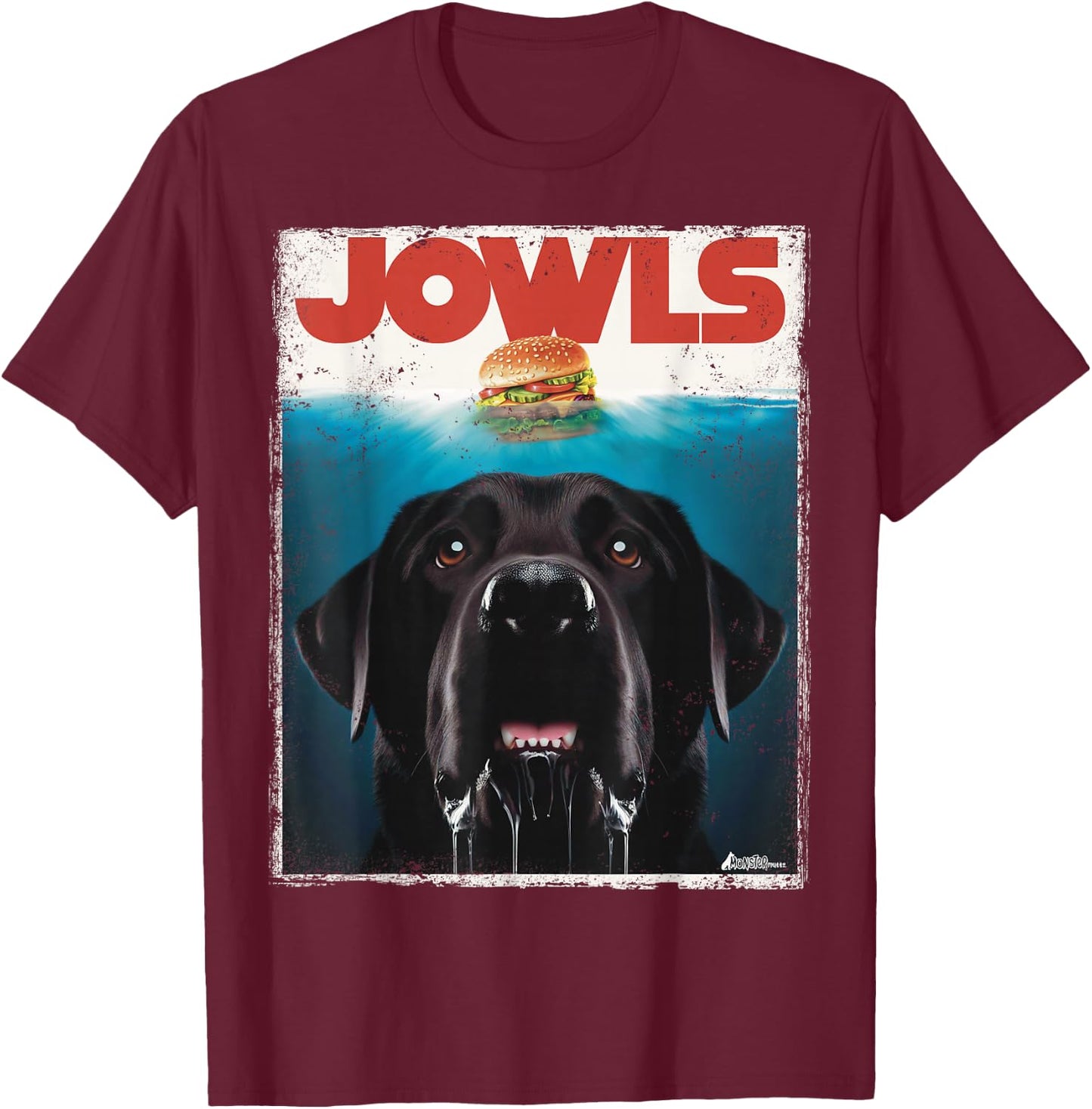 Funny Black Lab Jowls , Labrador Retriever Mom Top, Dad T-Shirt - T-Shirt | Maroon