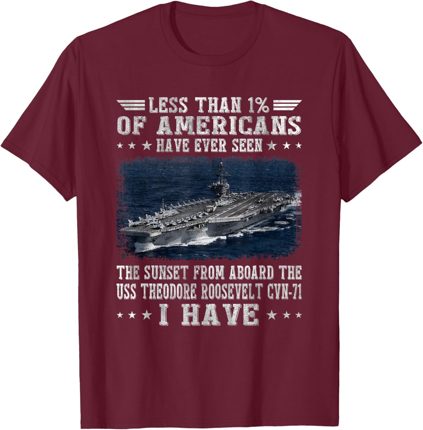 USS Theodore Roosevelt CVN-71 Aircraft Carrier Veterans Day T-Shirt - T-Shirt | Maroon