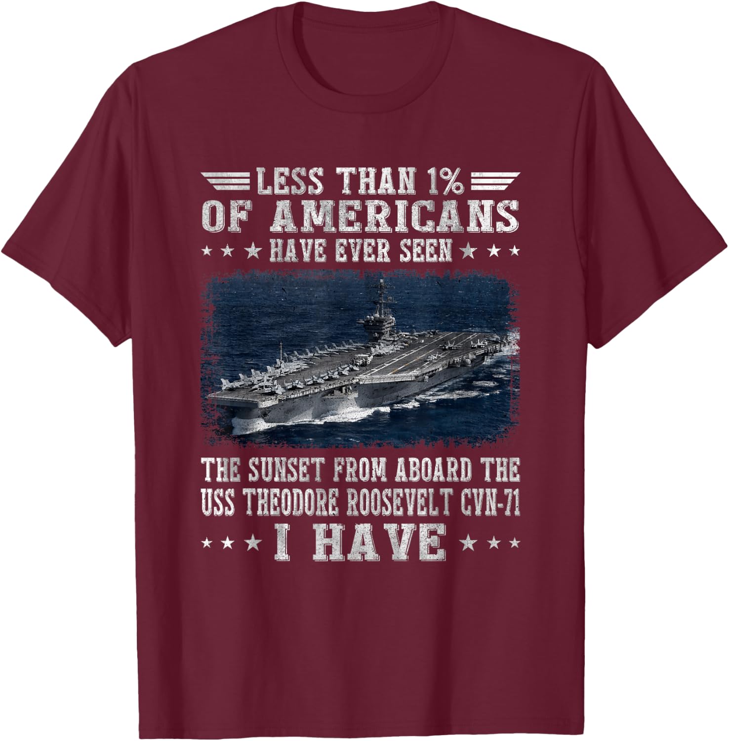 USS Theodore Roosevelt CVN-71 Aircraft Carrier Veterans Day T-Shirt - T-Shirt | Maroon
