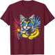Banana Cat Colourful Sunglasses Artwork Banana Fruits T-Shirt - T-Shirt | Maroon