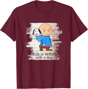 Life Is Better With A Dog T-Shirt - T-Shirt | Maroon