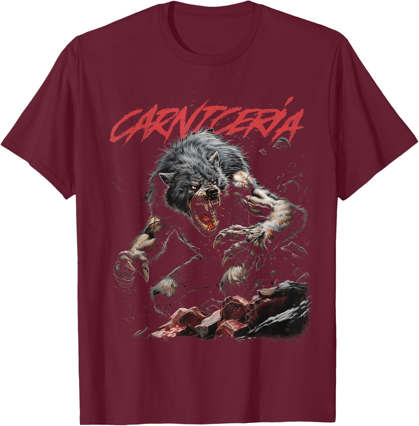 Angry Werewolf T-Shirt - T-Shirt | Maroon