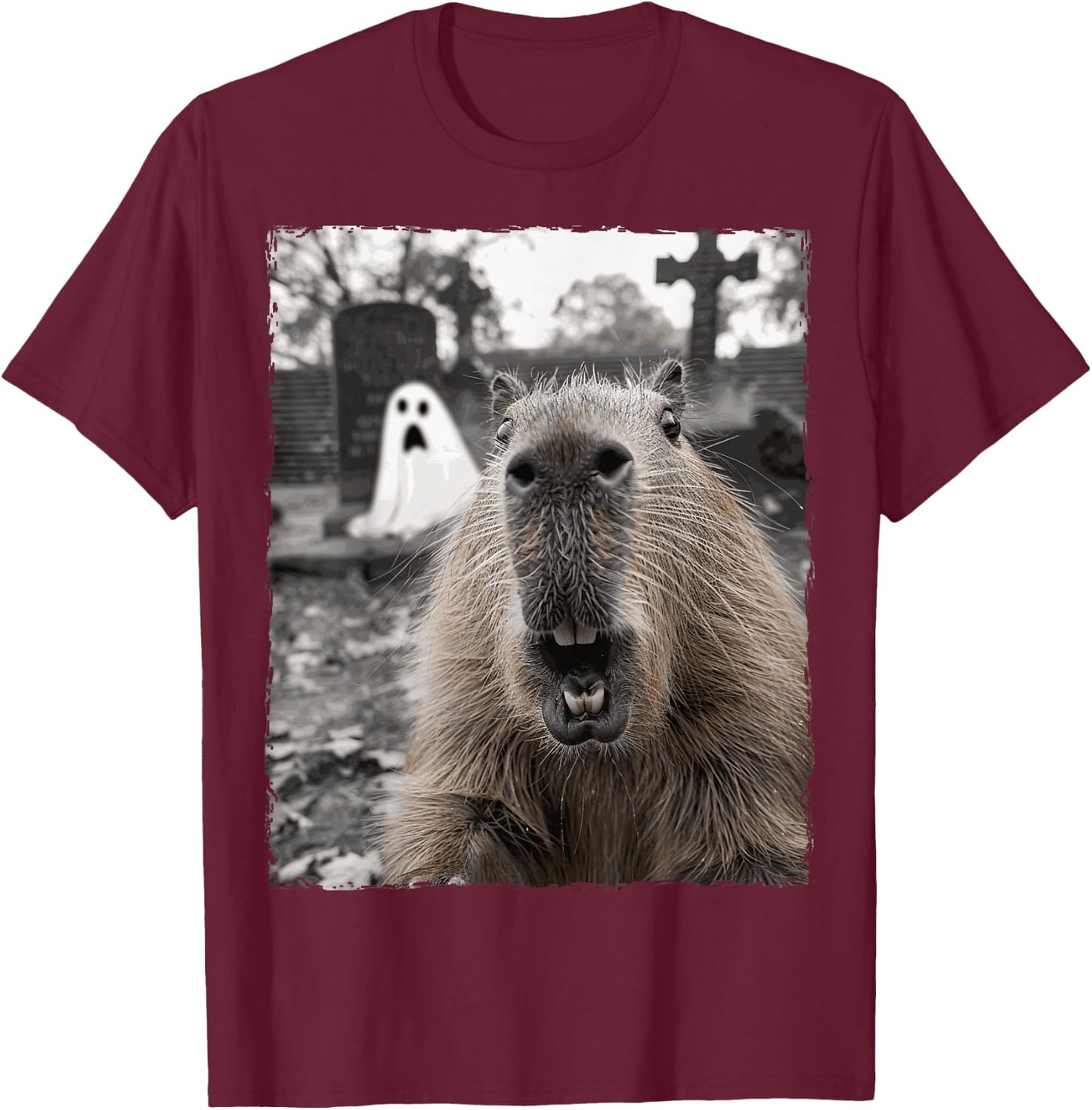 Funny Capybara Halloween Costume T-Shirt - T-Shirt | Maroon