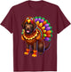 Chocolate Lab Turkey Funny Thanksgiving Animal Dog Canine Women Girls Kids T-Shirt - T-Shirt | Maroon