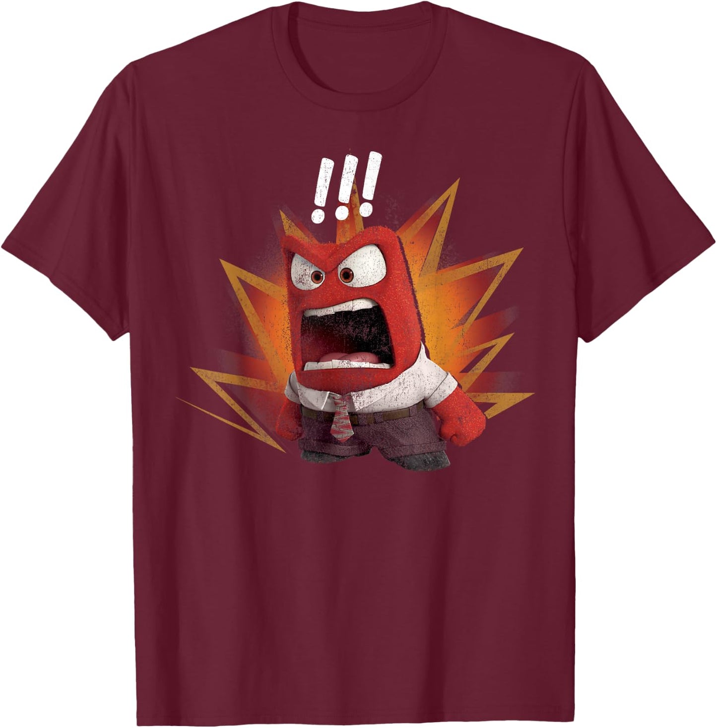 Disney Pixar Inside Out Anger Yell Colorful T-Shirt - T-Shirt | Maroon