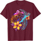 Sea Turtle Hawaiian Flowers Hawaii Scuba Diving Diver T-Shirt - T-Shirt | Maroon
