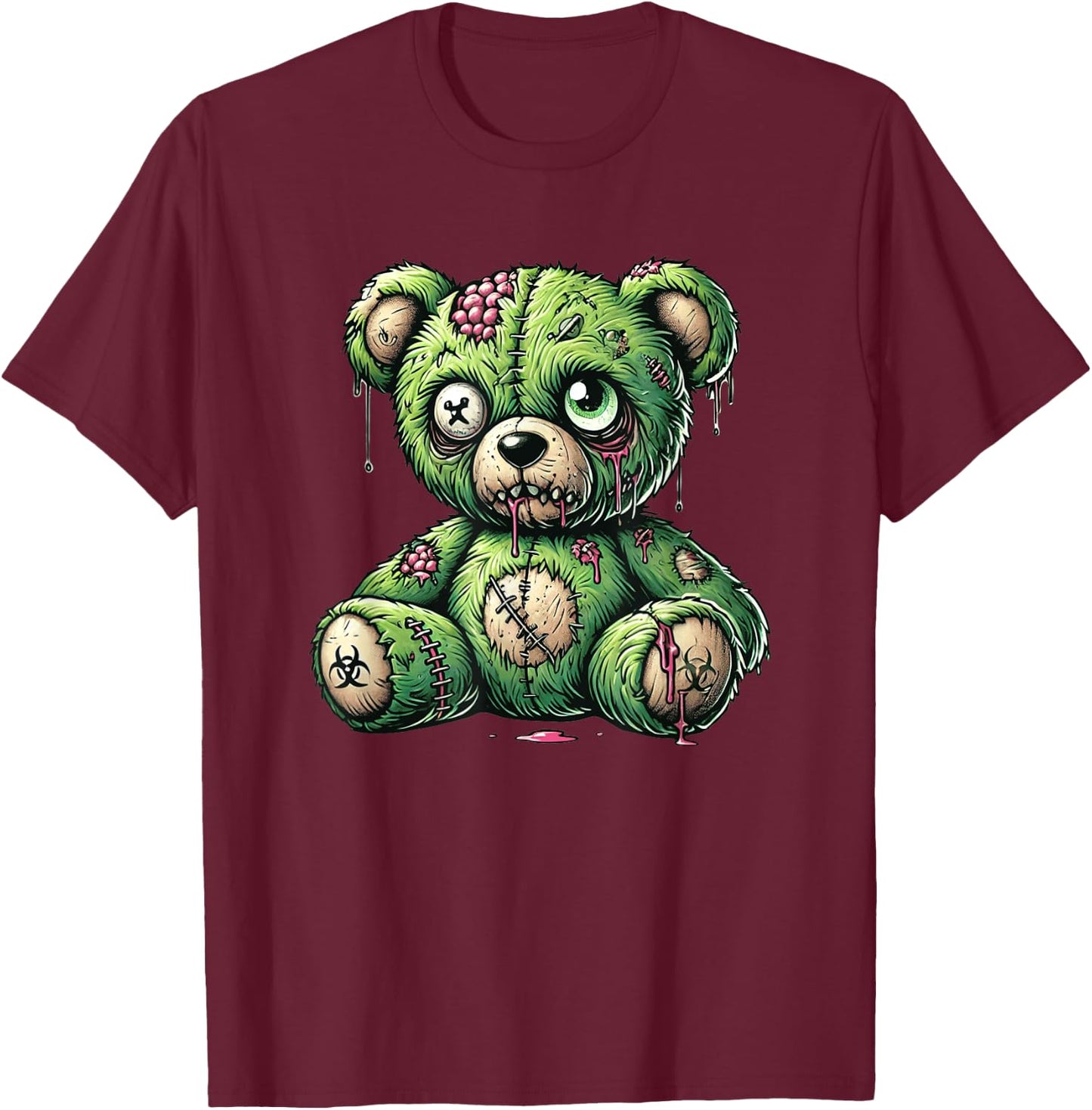 Zombie Bear Halloween Zombie Teddy Zombie Lover T-Shirt - T-Shirt | Maroon